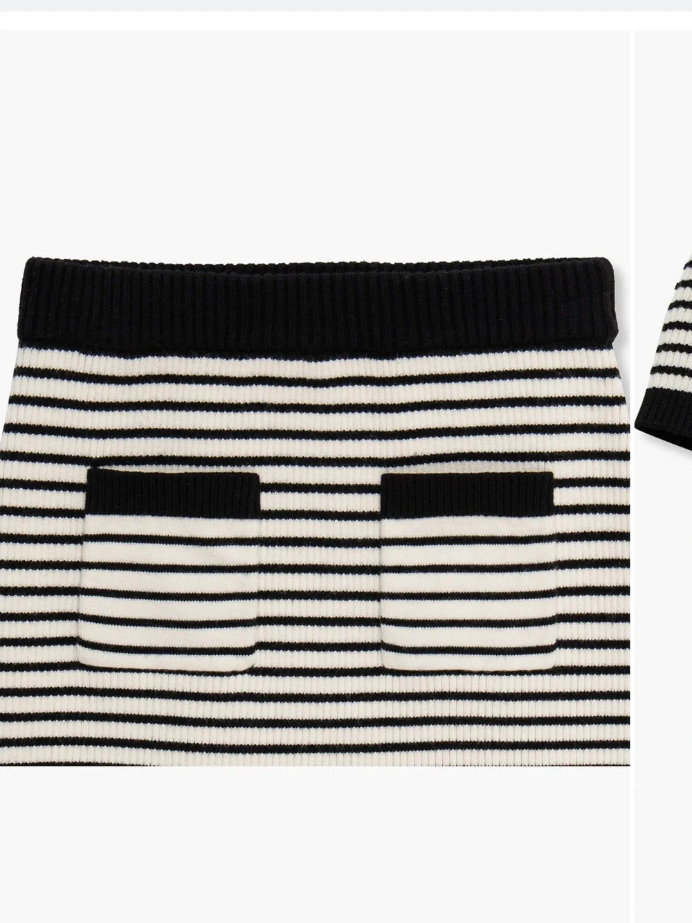 Habitual girls Black and White Striped Knit Top & Skirt Set sz 10